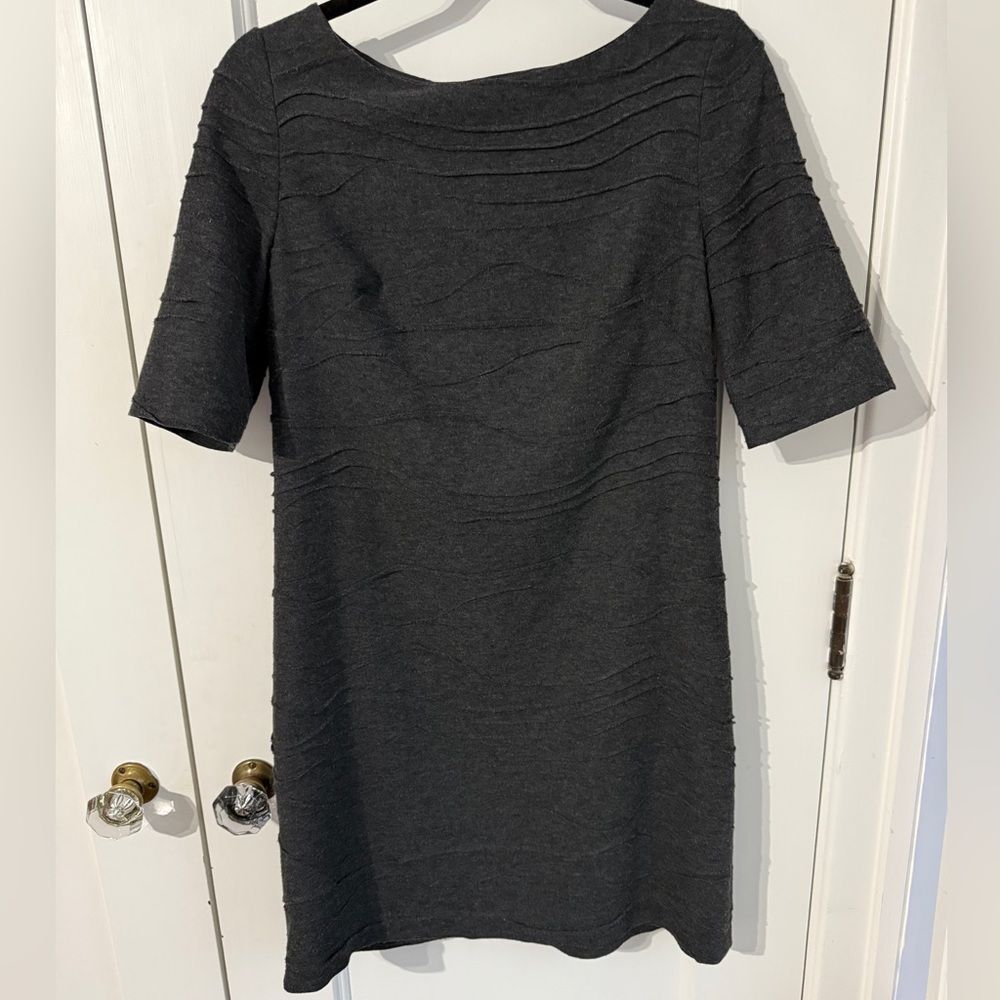 Adrianna Papell Charcoal Textured Mini Dress, size 6